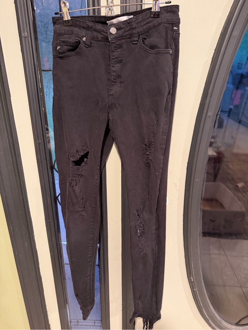 KanCan Black Distressed High-Rise Skinny Jeans